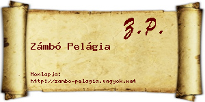 Zámbó Pelágia névjegykártya